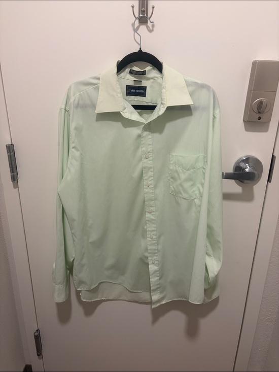 Van Heusen Other - Vintage Van Heusen Mint Green Long Sleeve Dress Shirt 17 34/35 Made in USA